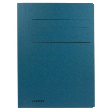 Class'ex dossiermap, 3 kleppen ft 23,7 x 34,7 cm (voor ft folio), blauw