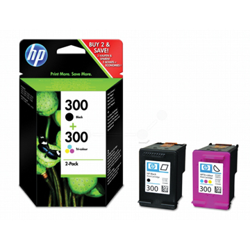 HP inktcartridge 300, 200 pagina's, OEM CN637EE, 1x zwart en 1 x 3 kleuren