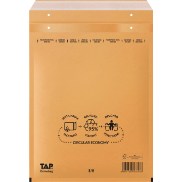 Comebag luchtkussenenveloppen, ft 270 x 360 mm, met stripsluiting, bruin, doos van 100 stuks