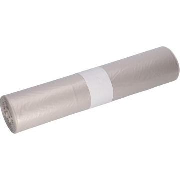 Deiss vuilniszak, ft 57,5 x 100 cm, transparant, LDPE, rol van 25 stuks
