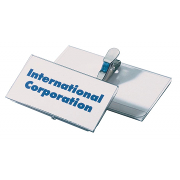 Durable badge + krokodillenklem ft 40 x 75 mm