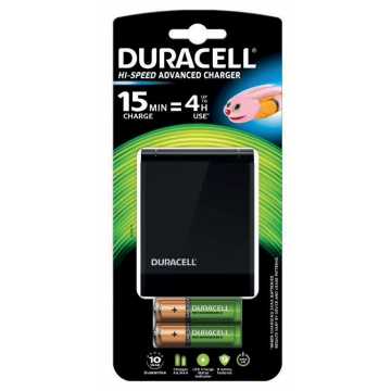 Duracell batterijlader Hi-Speed Advanced Charger, inclusief 2 AA en 2 AAA batterijen, op blister