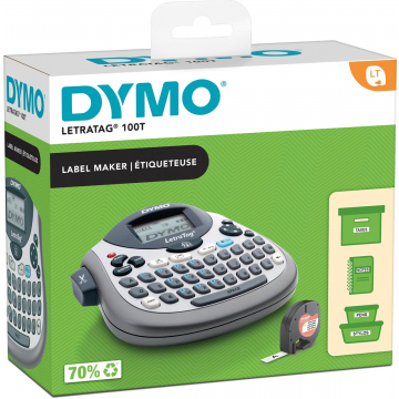 Dymo beletteringsysteem LetraTag LT-100T, inclusief 1 LT-tape, azerty