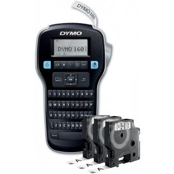 Dymo LabelManager 160 Value Pack: 3 x D1 tape, zwart op wit, 12 mm + 1 x LabelManager 160P, qwerty