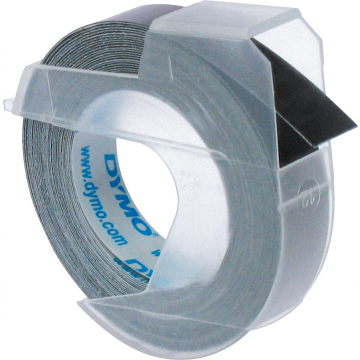 Dymo tape 9 mm voor lettertang Omega, zwart