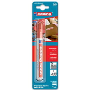 Edding permanent marker 3000 rood, op blister