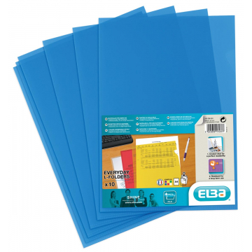 Elba L-map Shine, blauw, pak van 10 stuks