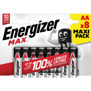 Energizer batterijen Max AA/LR06/E91, blister van 8, MaxIPACK