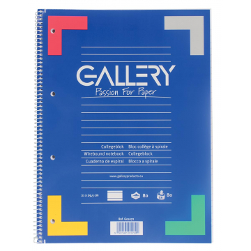 Gallery spiraalblok ft A4, gelijnd, 80 vel