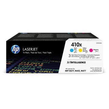 HP toner 410X, 5.000 pagina's, OEM CF252XM, cyaan, magenta en geel