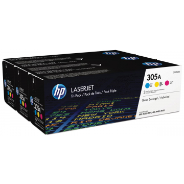 HP International Paper Tonercartridge MultiPack C,M,Y 305A - 2600 pagina's - CF370AM