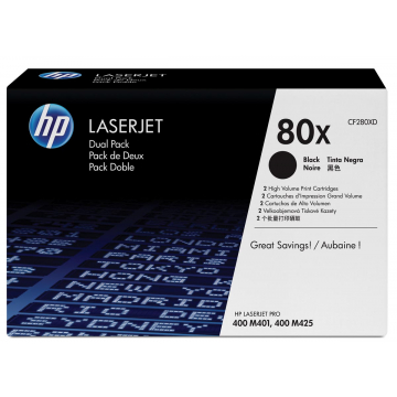 HP Tonercartridge zwart twin pack 80X - 6900 pagina's - CF280XD