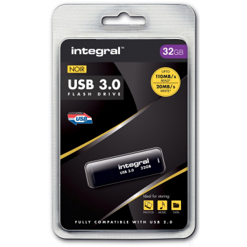 Integral USB stick 3.0, 32 GB, zwart