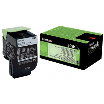 Lexmark Return Program toner 802, 1.000 pagina's, OEM 80C20K0, zwart