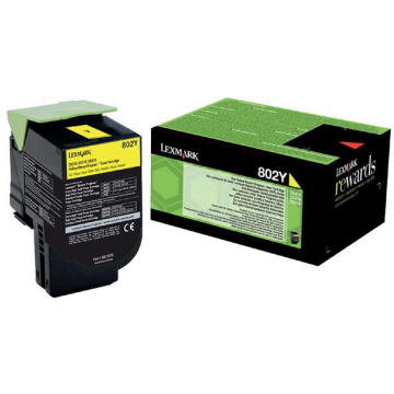 Lexmark Return Program toner 802, 1.000 pagina's, OEM 80C20Y0, geel