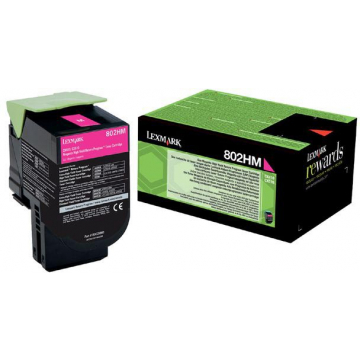 Lexmark Return Program toner 802, 3.000 pagina's, OEM 80C2HM0, magenta