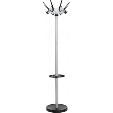 MAUL kapstok caligo metaal, hoogte 175 cm, 32 kledinghaken met parapluhouder, zilver