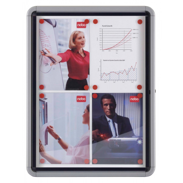 Nobo buitenvitrine, voor 9 x A4, ft 75,2 x 4,5 x 100 cm