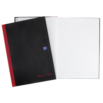 Oxford BLACK N' RED gebonden boek, 192 bladzijden, ft A4, gelijnd