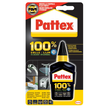 Pattex 100% lijm, tube van 50 g, op blister