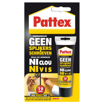 Pattex montagelijm Geen Spijkers & Schroeven, tube van 50 g, op blister