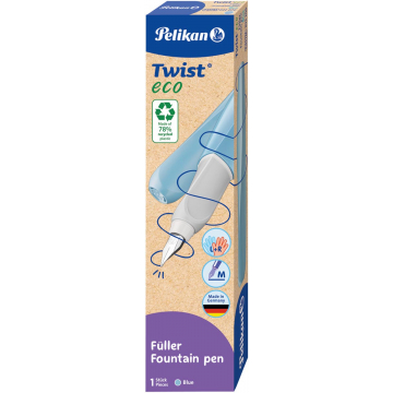 Pelikan Twist vulpen Eco, met vulling, blauw