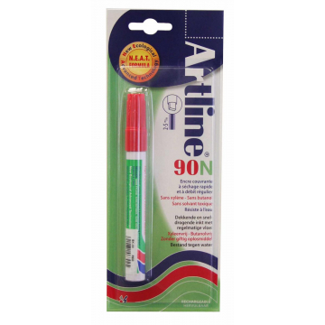 Permanent marker Artline 90 rood (op blister)