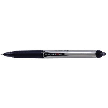 Pilot Roller Hi-Tecpoint V5 en V7 Retractable V5, schrijfbreedte 0,25 mm, zwart