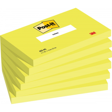 Post-it Notes, 100 vel, ft 76 x 127 mm, neongroen, pak van 6 blokken