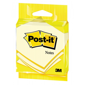 Post-it Notes, ft 76 x 76 mm, geel, blok van 100 vel, op blister