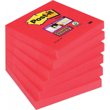 Post-it Super Sticky notes, 90 vel, ft 76 x 76 mm, pak van 6 blokken, roze (tropical pink)