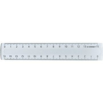 Q-CONNECT meetlat, transparant polystereen, 15 cm