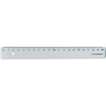 Q-CONNECT meetlat, transparant polystereen, 20 cm