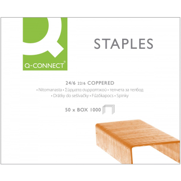 Q-CONNECT nietjes 24/6, verkoperd, doos van 1.000 nietjes