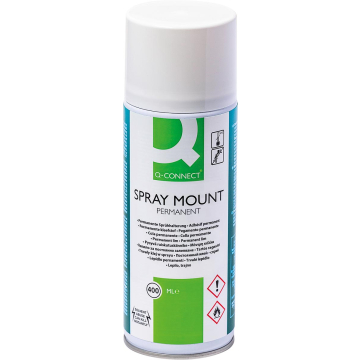 Q-CONNECT Quick Mount spray, permanent, spuitbus van 400 ml