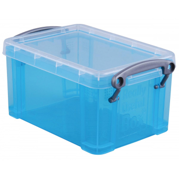 Really Useful Box 0,7 liter, transparant helblauw