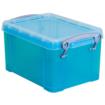 Really Useful Box 1,6 liter, transparant helblauw