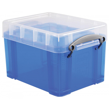 Really Useful Box 3 liter, transparant blauw