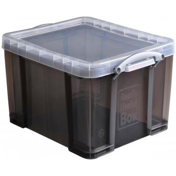 Really Useful Box 35 liter, transparant gerookt