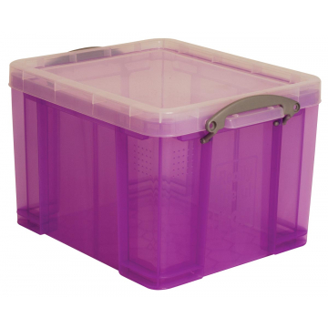 Really Useful Box 35 liter, transparant paars