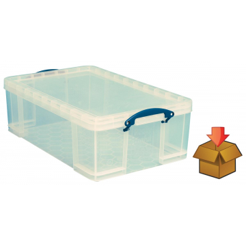 Really Useful Box 50l, Buitenft 710 x 440 x 230 mm, transparant, per stuk verpakt in karton