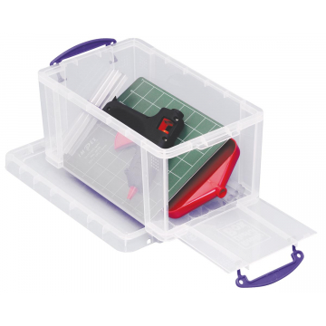 Really Useful Box 8 liter met opening aan de voorkant, transparant