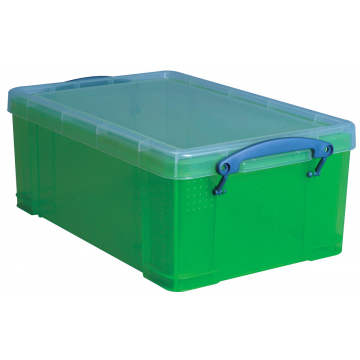 Really Useful Box 9 liter, transparant groen
