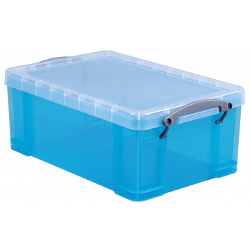 Really Useful Box 9 liter, transparant helblauw
