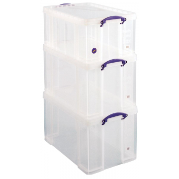 Really Useful Box, actiepakket: 2 x 84 liter + 1 x 64 liter, transparant