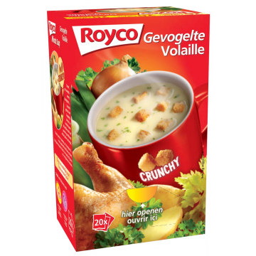 Royco Minute Soup gevogelte met croutons, pak van 20 zakjes