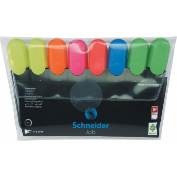 Schneider markeerstift Job 150, etui van 6 stuks in geassorteerde pastelkleuren