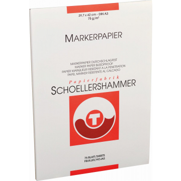 Schoellershammer markerpapier, A3, 75 g/m², blok van 75 vel