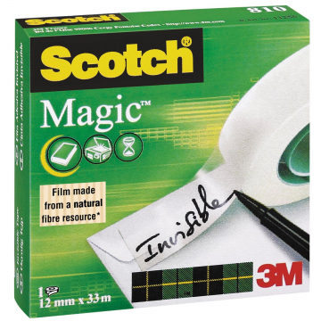 Scotch plakband Magic Tape ft 12 mm x 33 m