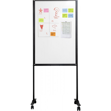 Smit Visual magnetisch whiteboard, verrijdbaar, emaille, 120 x 75 cm